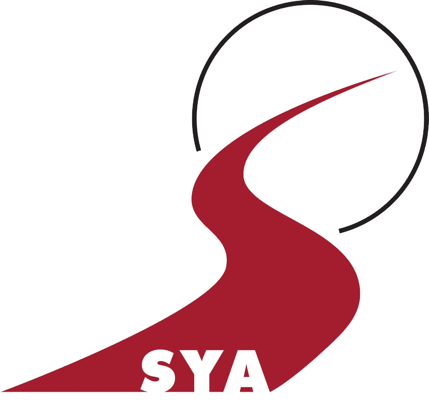 SYA logo white text